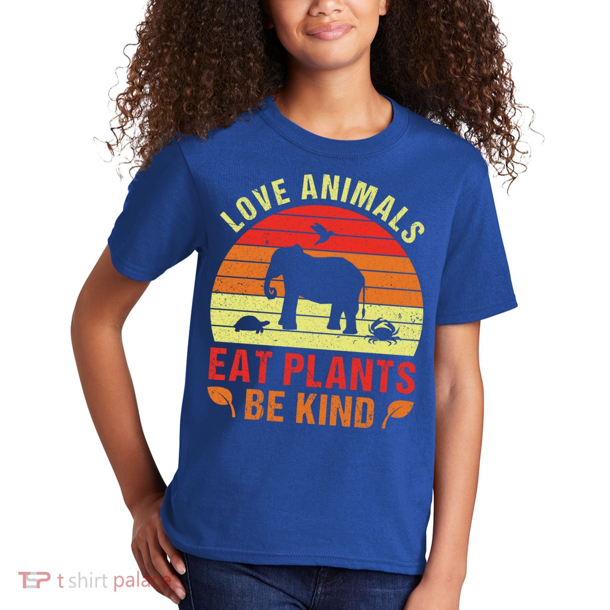 Love Animals Eat Plants Meme Vegan Plant Powered Vegetarian Gift Kids T-Shirt