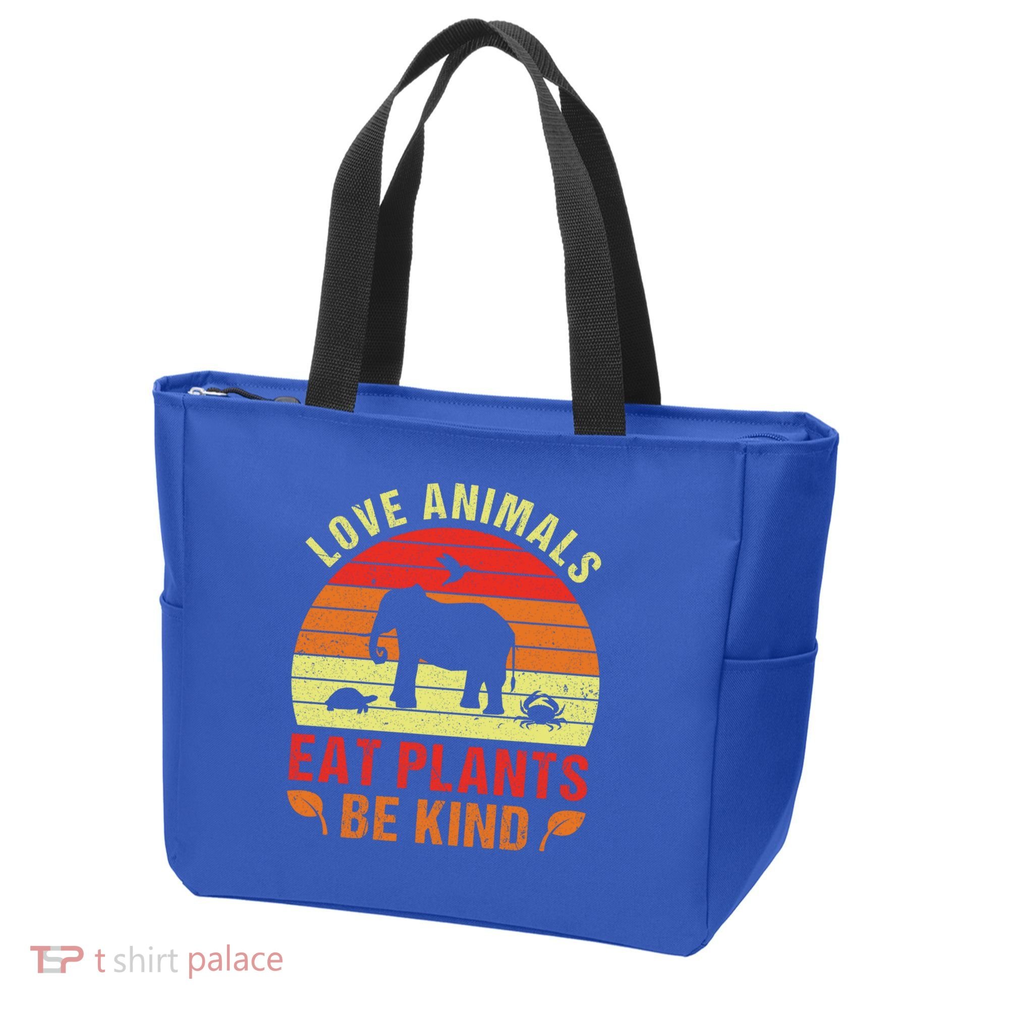 Love Animals Eat Plants Meme Vegan Plant Powered Vegetarian Gift Tote Bag
