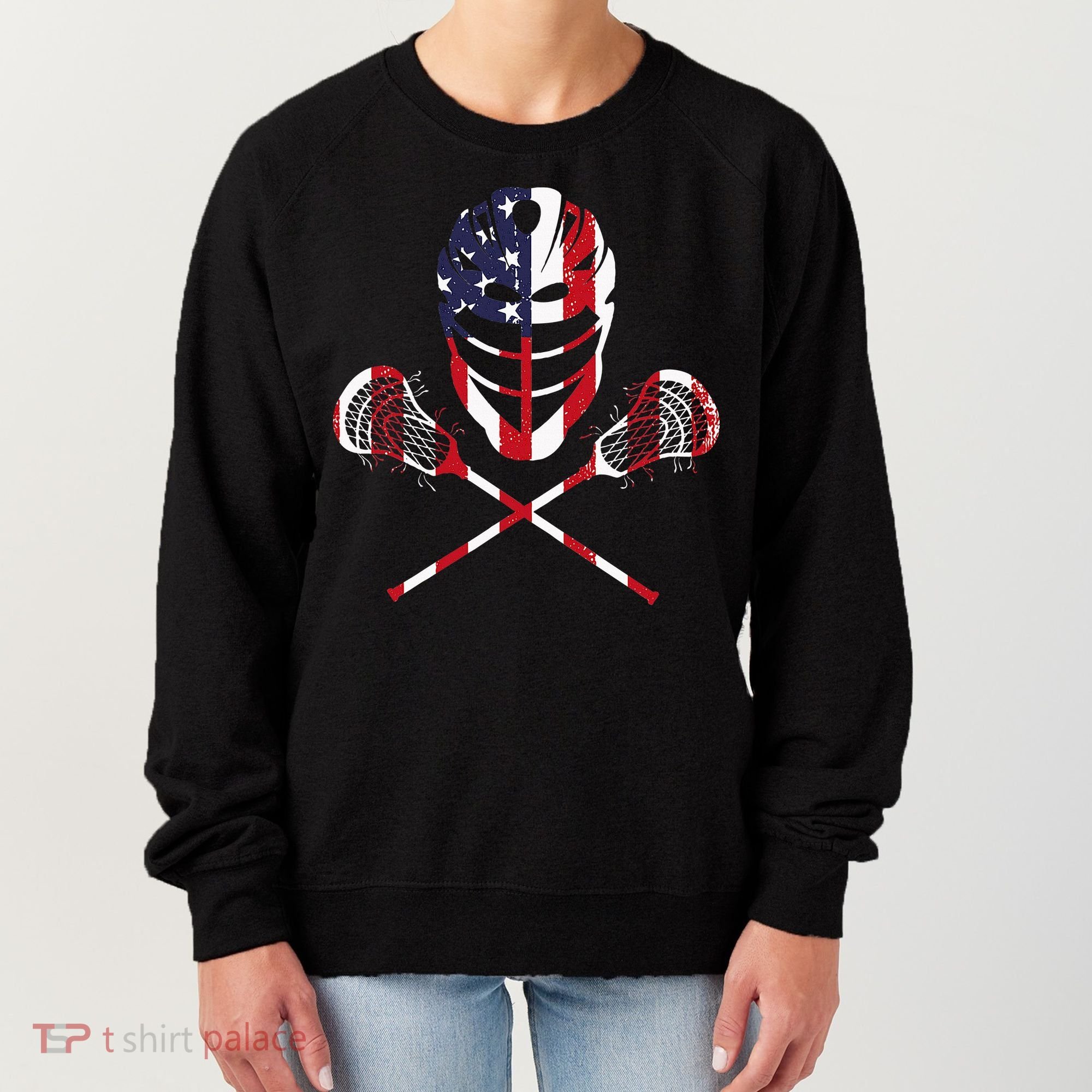 Lacrosse American Flag Lax Helmet Sticks Women's Sweatshirt