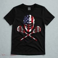 Lacrosse American Flag Lax Helmet Sticks T-Shirt thumb 5