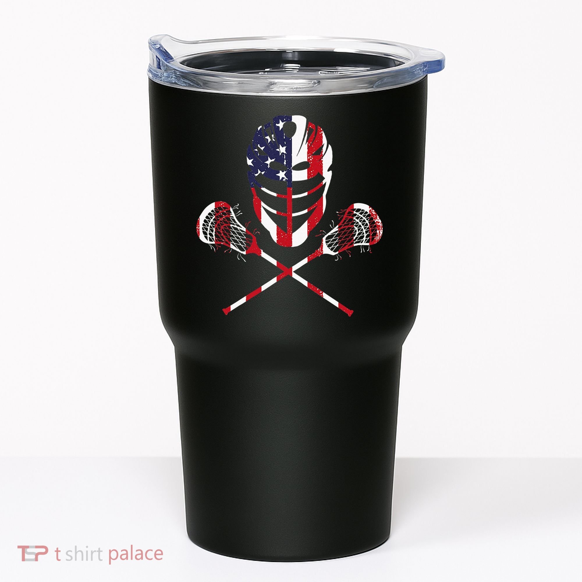 Lacrosse American Flag Lax Helmet Sticks Tumbler