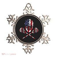Lacrosse American Flag Lax Helmet Sticks Ornament thumb 0