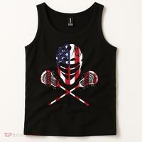 Lacrosse American Flag Lax Helmet Sticks Tank Top thumb 2