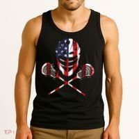 Lacrosse American Flag Lax Helmet Sticks Tank Top thumb 3