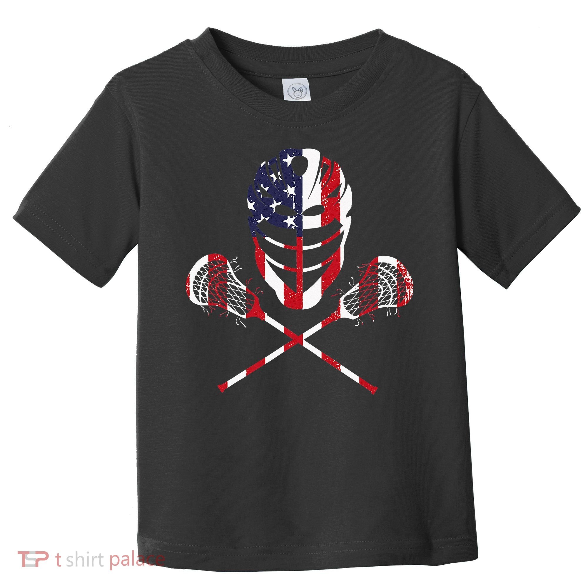 Lacrosse American Flag Lax Helmet Sticks Toddler T-Shirt