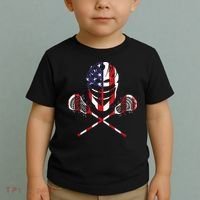 Lacrosse American Flag Lax Helmet Sticks Toddler T-Shirt thumb 2