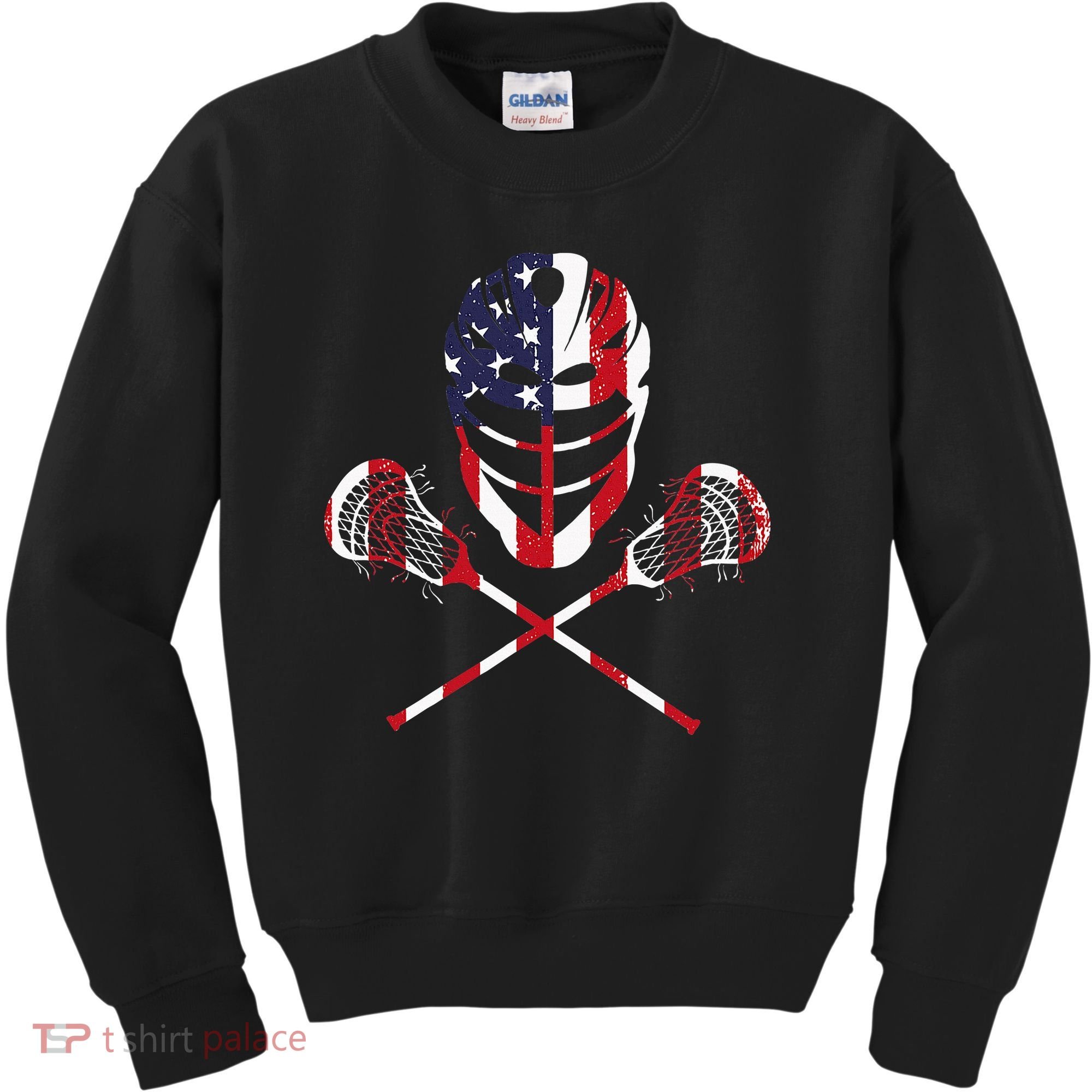 Lacrosse American Flag Lax Helmet Sticks Kids Sweatshirt