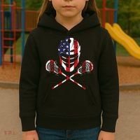 Lacrosse American Flag Lax Helmet Sticks Kids Hoodie thumb 3