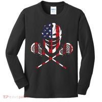 Lacrosse American Flag Lax Helmet Sticks Kids Long Sleeve Shirt thumb 0