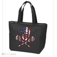 Lacrosse American Flag Lax Helmet Sticks Tote Bag thumb 3