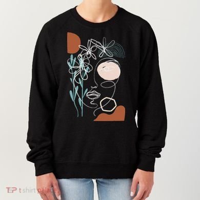 Line Art Face Abstract Art One Line Minimal Women's Sweatshirt