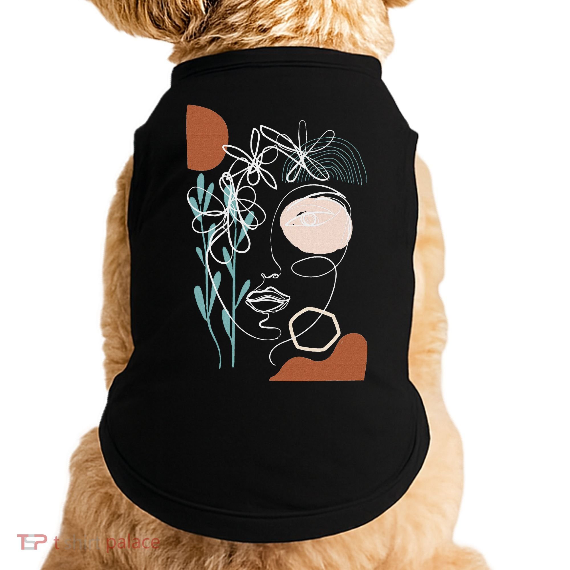 Line Art Face Abstract Art One Line Minimal Doggie Tank