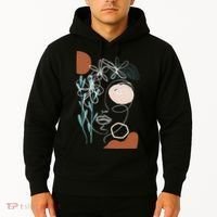 Line Art Face Abstract Art One Line Minimal Hoodie thumb 2