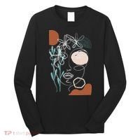 Line Art Face Abstract Art One Line Minimal Long Sleeve Shirt thumb 0