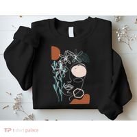 Line Art Face Abstract Art One Line Minimal Sweatshirt thumb 2