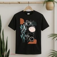 Line Art Face Abstract Art One Line Minimal T-Shirt thumb 2