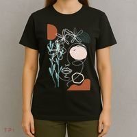 Line Art Face Abstract Art One Line Minimal T-Shirt thumb 4
