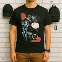 Line Art Face Abstract Art One Line Minimal T-Shirt thumb 6