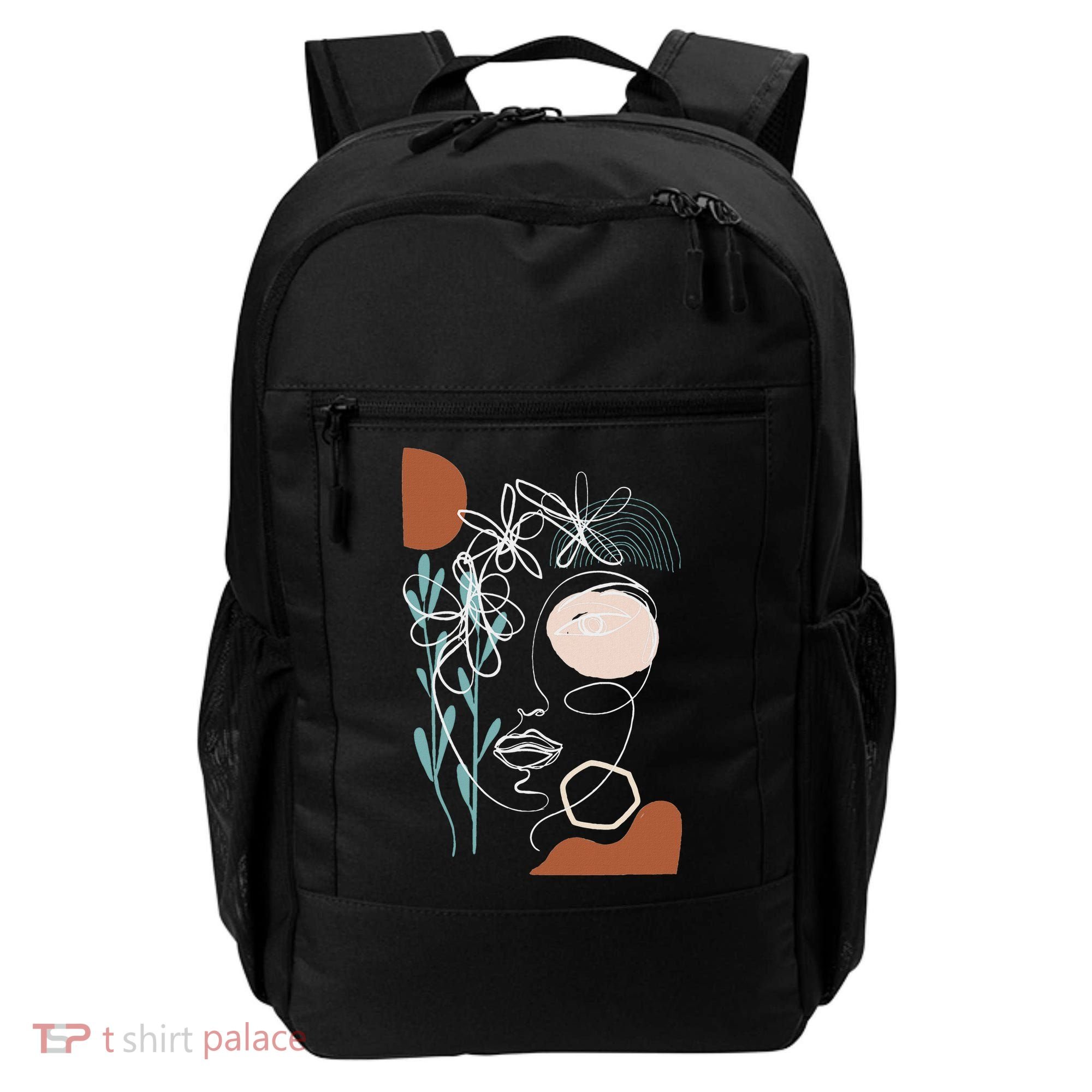 Line Art Face Abstract Art One Line Minimal Backpack