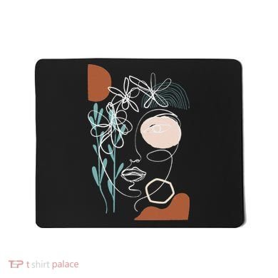 Line Art Face Abstract Art One Line Minimal Mousepad