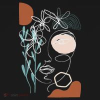 Line Art Face Abstract Art One Line Minimal Ornament thumb 1