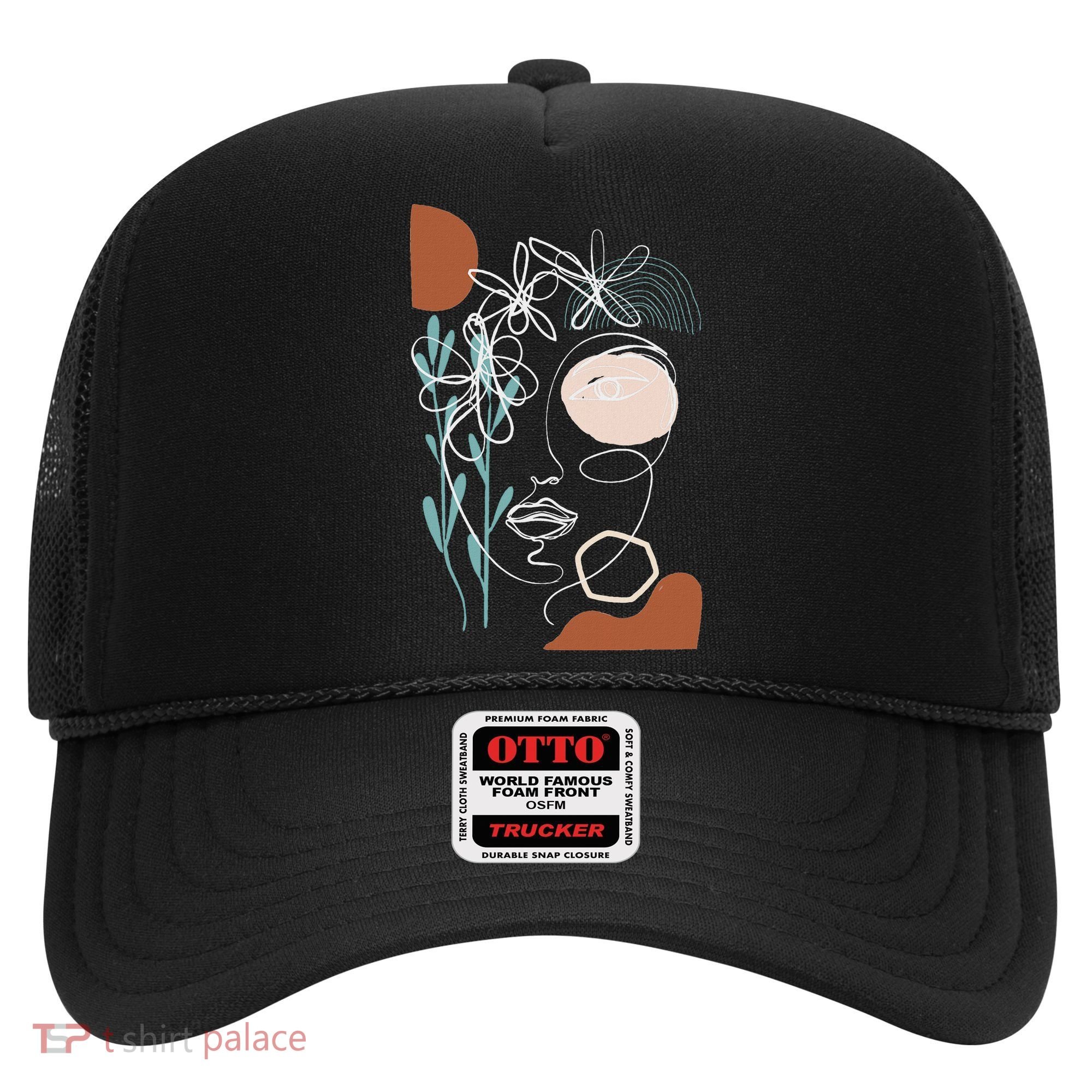 Line Art Face Abstract Art One Line Minimal Hat