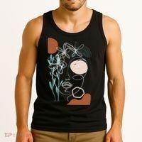 Line Art Face Abstract Art One Line Minimal Tank Top thumb 3