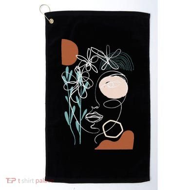Line Art Face Abstract Art One Line Minimal Golf Towel