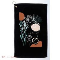 Line Art Face Abstract Art One Line Minimal Golf Towel thumb 0