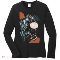 Line Art Face Abstract Art One Line Minimal Women's Long Sleeve Shirt thumb 0