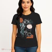 Line Art Face Abstract Art One Line Minimal Women's T-Shirt thumb 4