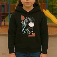 Line Art Face Abstract Art One Line Minimal Kids Hoodie thumb 3