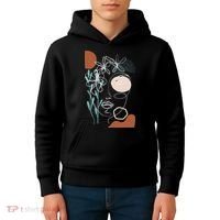 Line Art Face Abstract Art One Line Minimal Kids Hoodie thumb 4