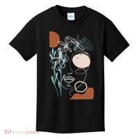 Line Art Face Abstract Art One Line Minimal Kids T-Shirt thumb 0