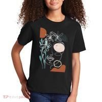 Line Art Face Abstract Art One Line Minimal Kids T-Shirt thumb 2