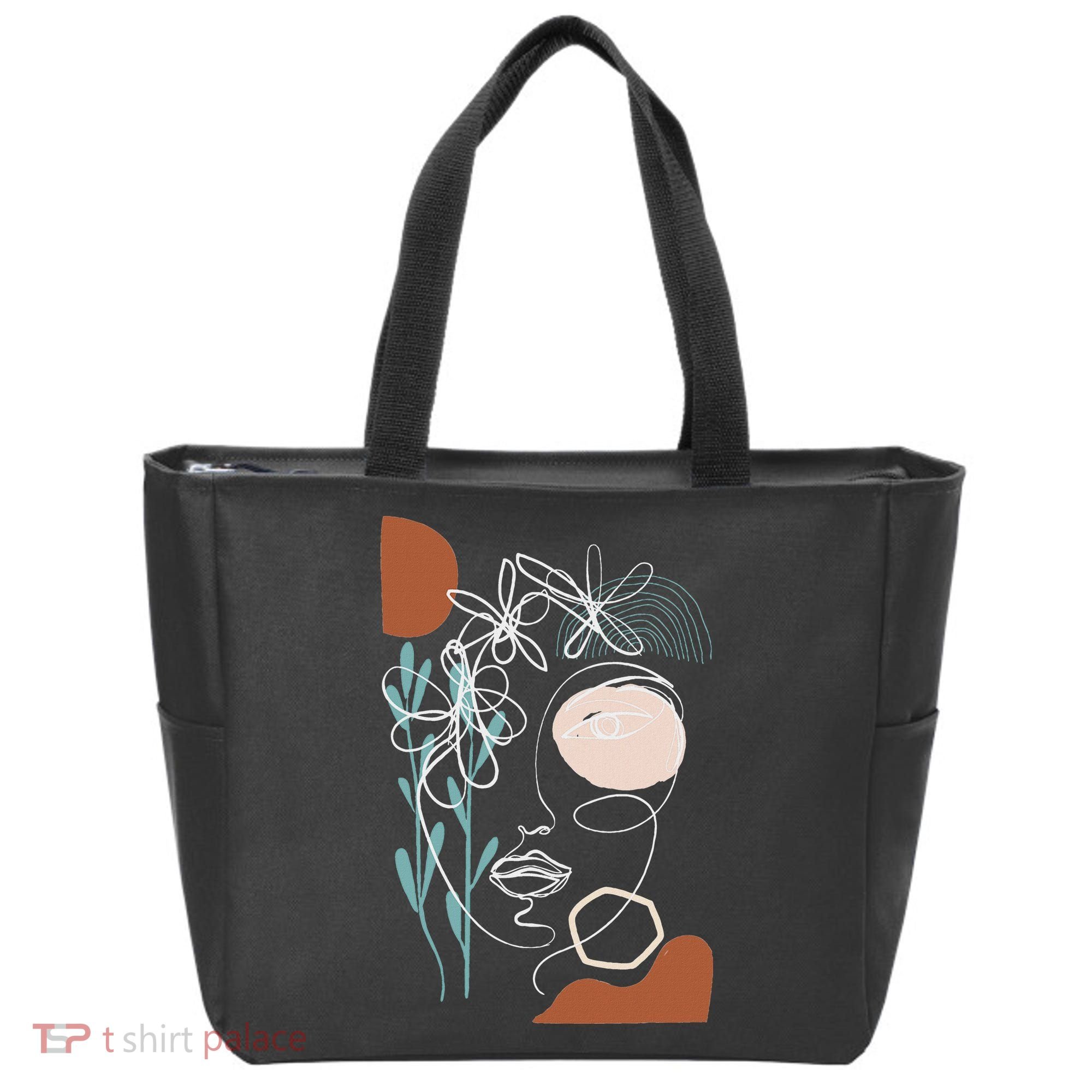 Line Art Face Abstract Art One Line Minimal Tote Bag