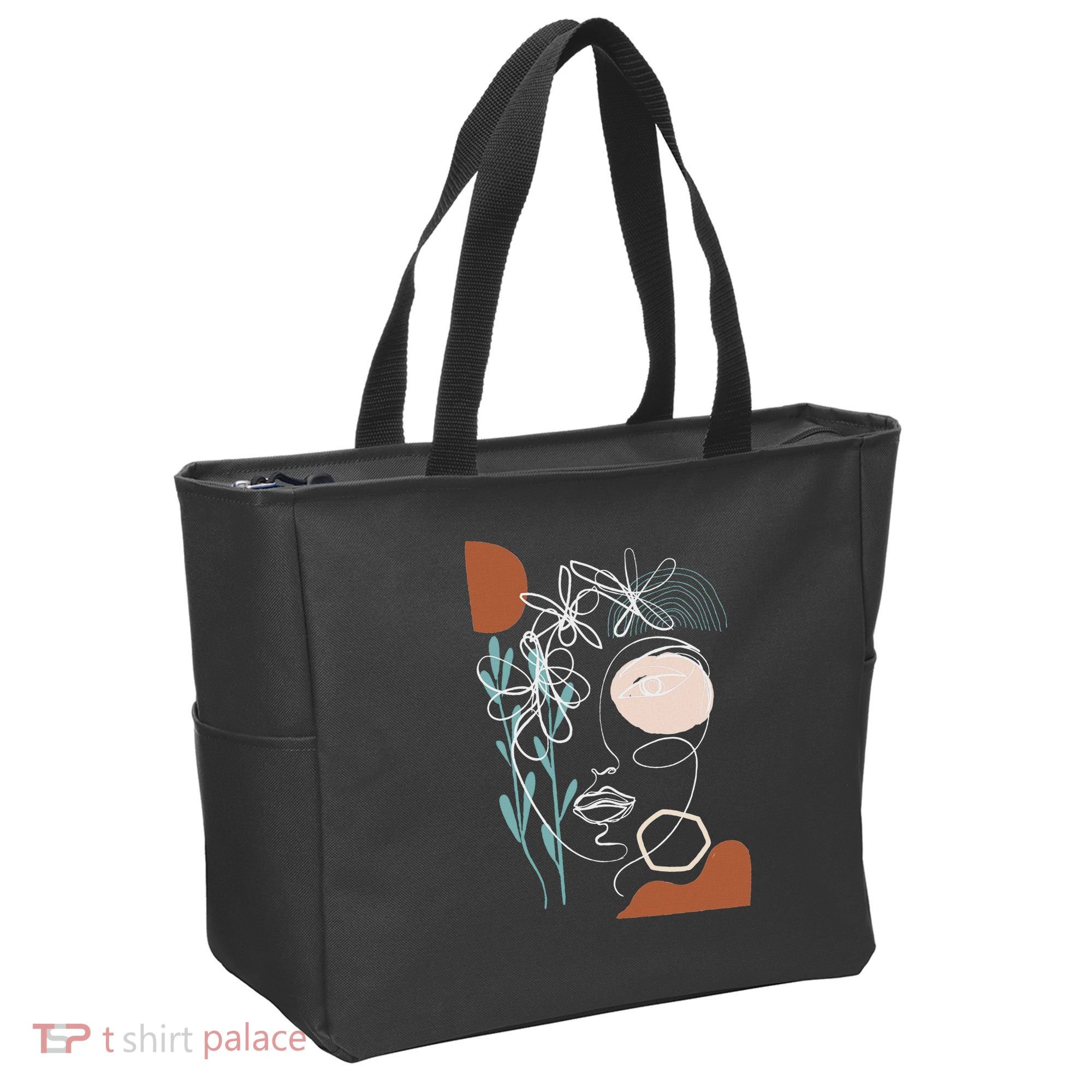 Line Art Face Abstract Art One Line Minimal Tote Bag