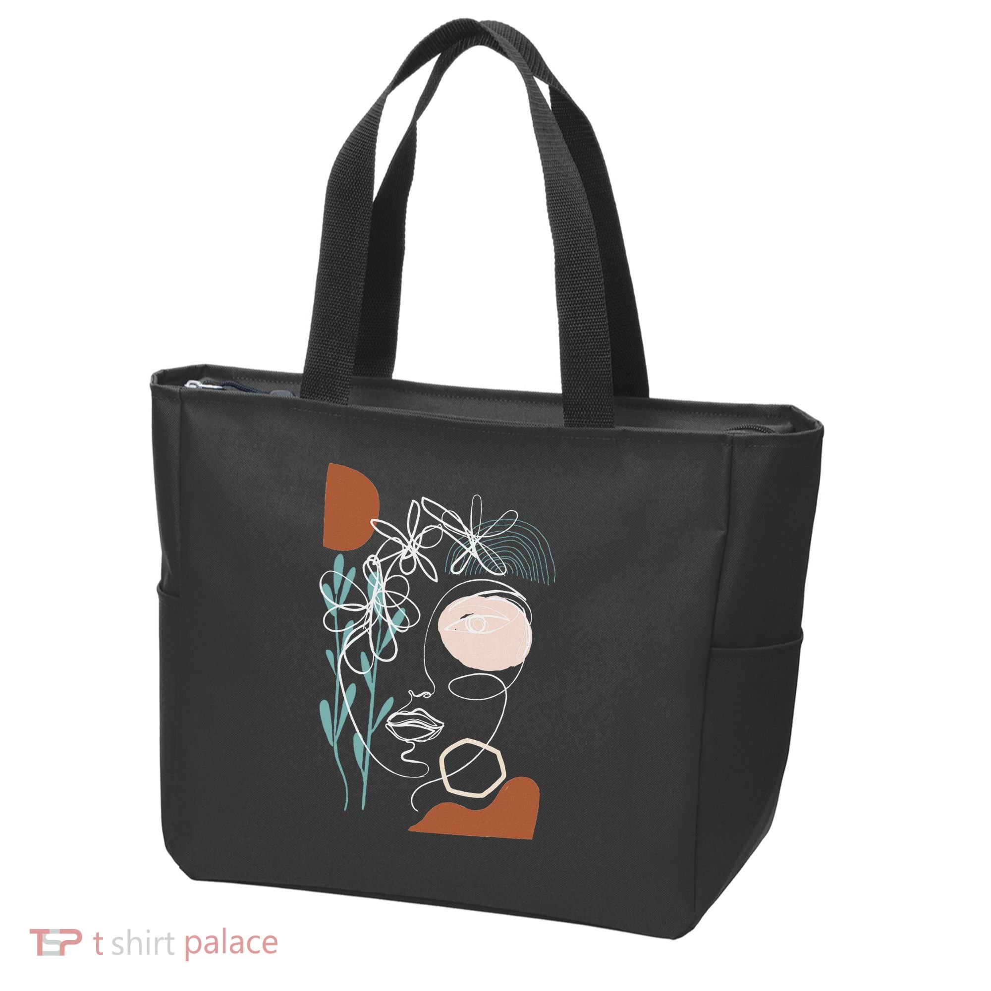 Line Art Face Abstract Art One Line Minimal Tote Bag