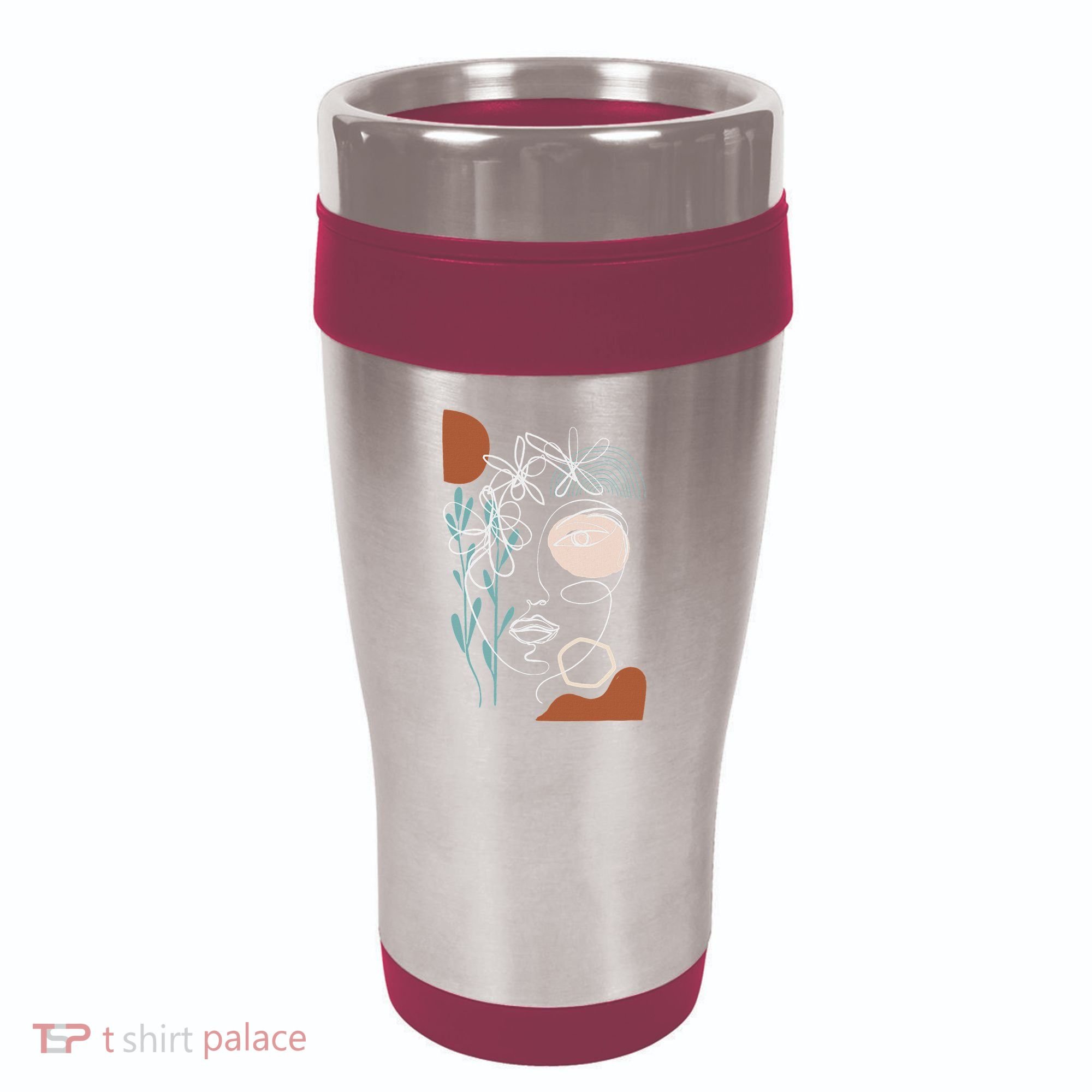 Line Art Face Abstract Art One Line Minimal 16oz Travel Tumbler