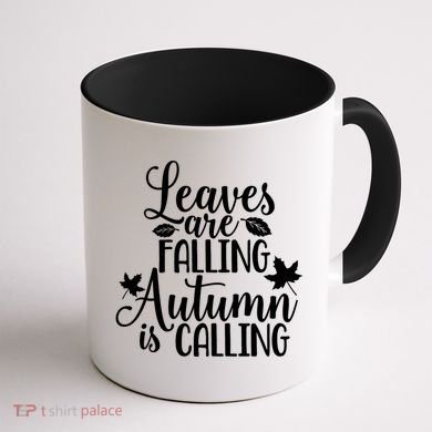Leaves Are Falling Autumn Is Calling Coffee Mug back