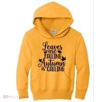 Leaves Are Falling Autumn Is Calling Kids Hoodie thumb 0