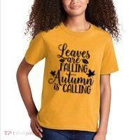 Leaves Are Falling Autumn Is Calling Kids T-Shirt thumb 2