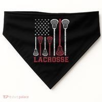 Lacrosse American Flag Lax Women Gifts USA-Made Doggie Bandana thumb 0