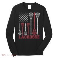 Lacrosse American Flag Lax Women Gifts Long Sleeve Shirt thumb 0