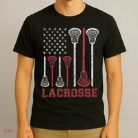 Lacrosse American Flag Lax Women Gifts T-Shirt thumb 3