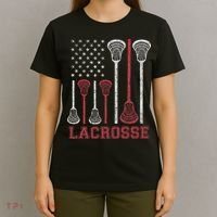 Lacrosse American Flag Lax Women Gifts T-Shirt thumb 4
