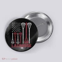 Lacrosse American Flag Lax Women Gifts Button thumb 0