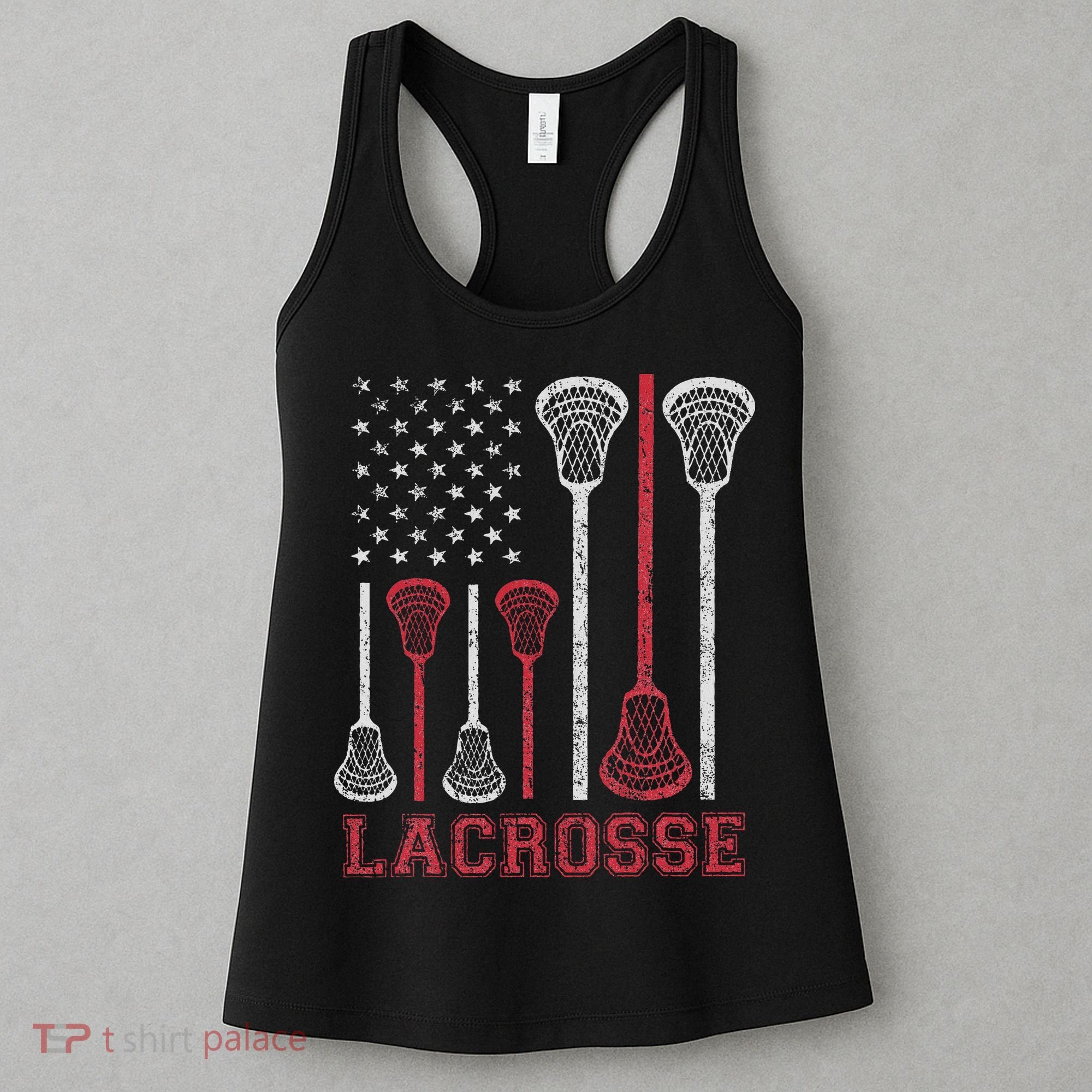 Lacrosse American Flag Lax Women Gifts Women's Tank Top