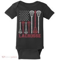 Lacrosse American Flag Lax Women Gifts Baby Bodysuit thumb 0