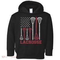 Lacrosse American Flag Lax Women Gifts Toddler Hoodie thumb 0